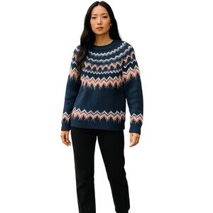 Buffalo David Bitton Womens Size Medium Blue Pink Mercer Crewneck Sweater